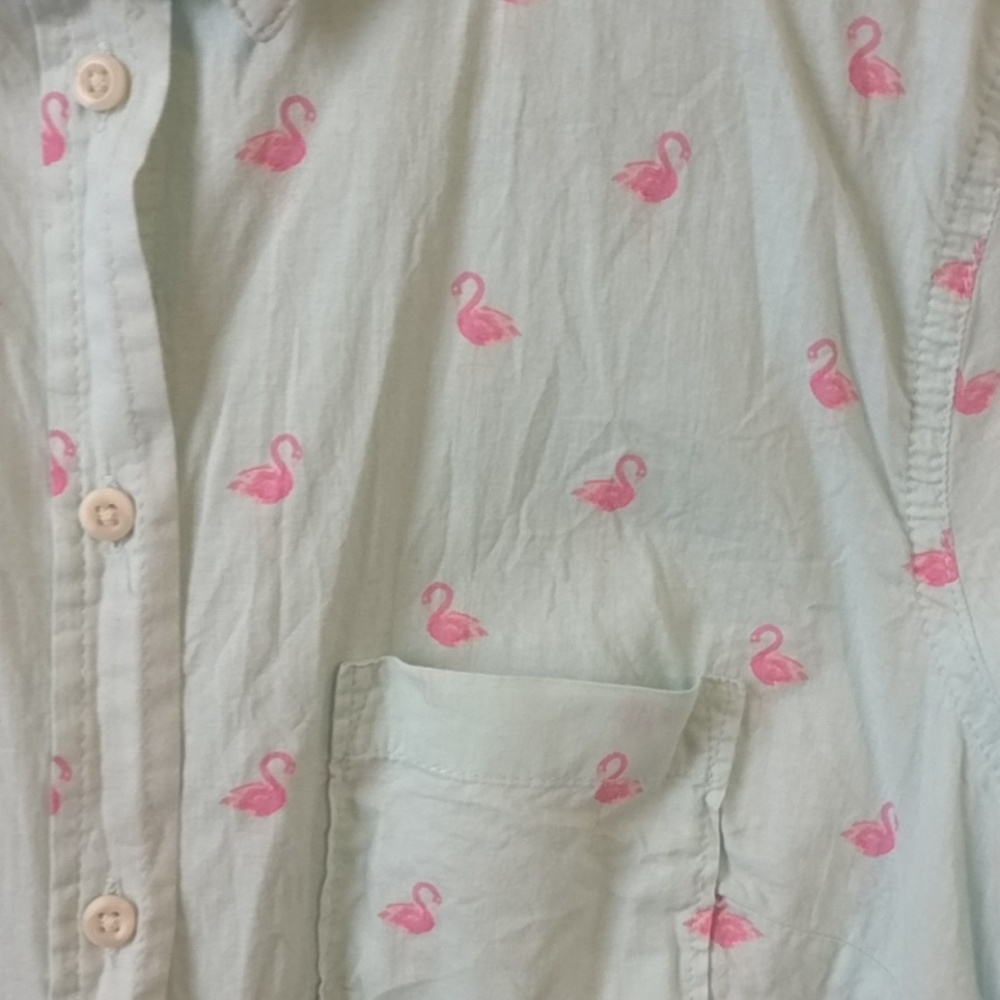 Flamingo Patterned Button Up - Picture 2 of 2